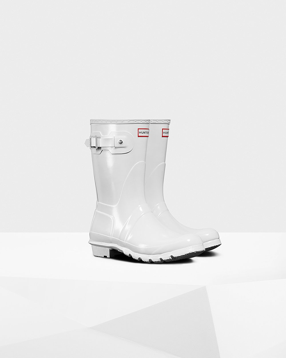 Womens Hunter Short Rain Boots White - Original Gloss - 5974310-ZJ